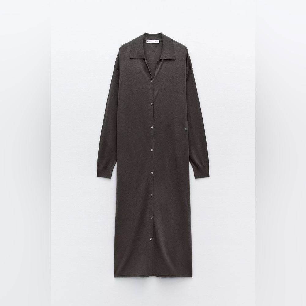 Zara two way button up long sleeve dress